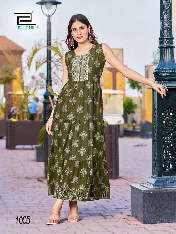 Cocktail By Blue Hills Printed Plus Size Anarkali Kurtis Catalog
